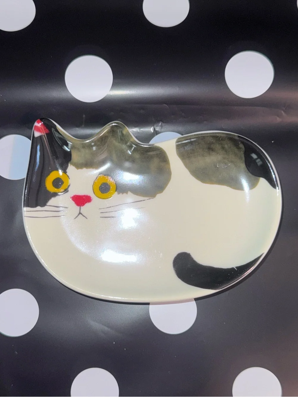 Ecouter Minette Ceramic Cat Trinket Dish Ring Holder Jewelry Tray